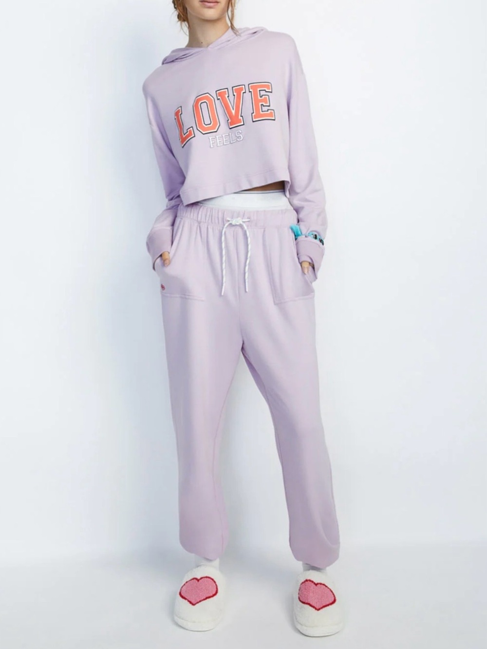 NWT Alice + Olivia Lavender Oversized Cropped Hoodie Size Large